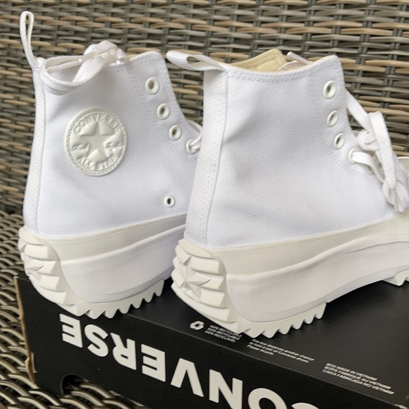 Converse Chuck Taylor All Star Run Star Hike Hi White/White WMNS Triple White - Picture 15 of 16
